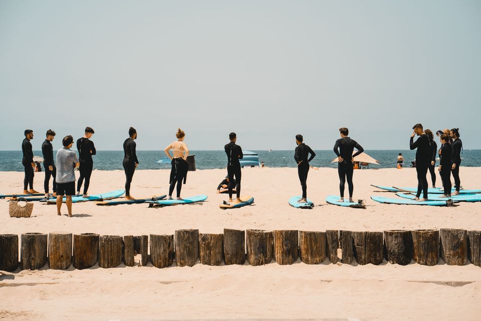 Venice Beach, California surf school.